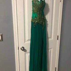 Gorgeous green strapless gown